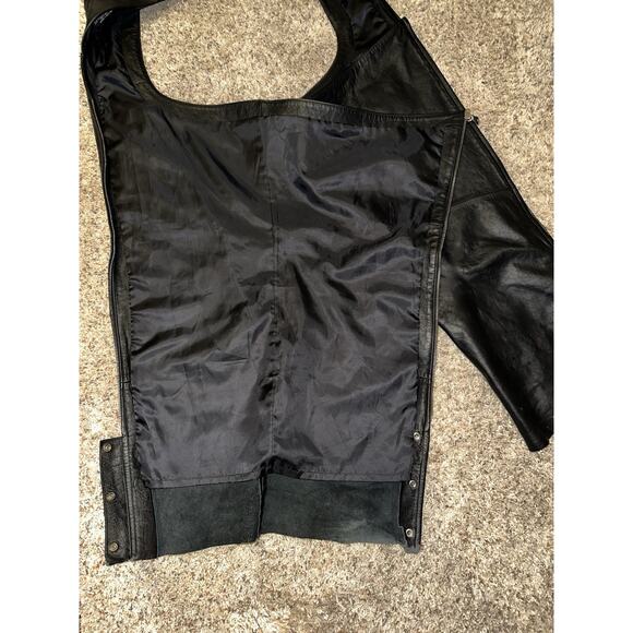 HARLEY DAVIDSON Leather Chaps Men Size 2XL XXL Black Riding Gear - Picture 8 of 12